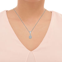 Thumbnail for LADIES PENDANT 1/6 CT ROUND DIAMOND 10K WHITE GOLD