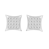Thumbnail for MEN'S EARRINGS 1/10 CT ROUND DIAMOND 10K WHITE GOLD