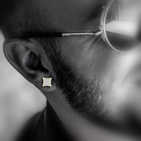 Thumbnail for MEN'S KITE EARRINGS 1/10 CT ROUND DIAMOND 10K YELLOW GOLD 