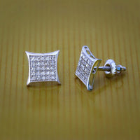 Thumbnail for MEN'S YUVA EARRINGS 1/6 CT ROUND DIAMOND SILVER