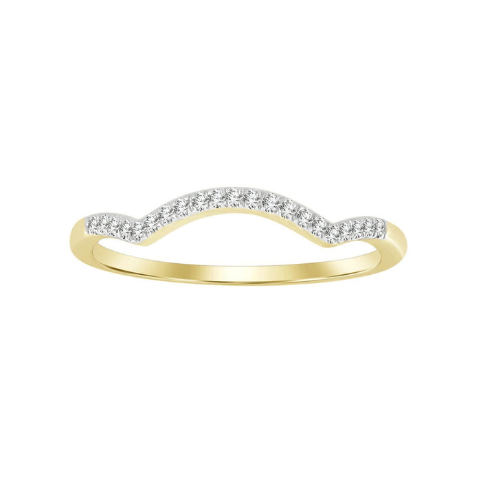 LADIES BRIDAL RING SET 1/4 CT ROUND DIAMOND 10K YELLOW GOLD