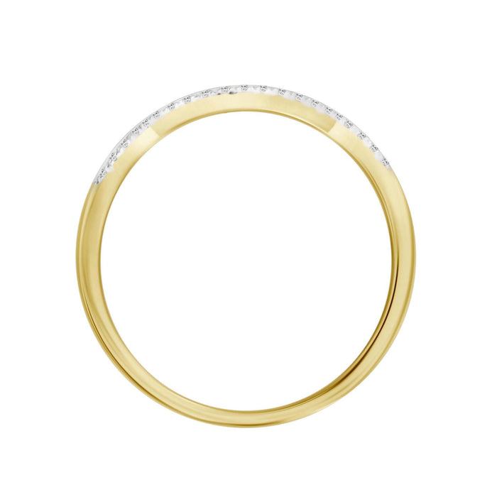 LADIES BRIDAL RING SET 1/4 CT ROUND DIAMOND 10K YELLOW GOLD