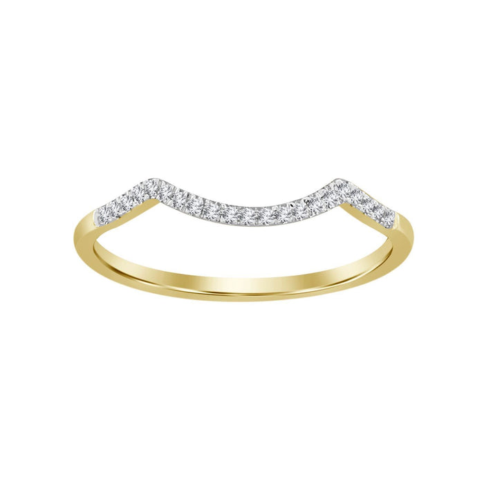 LADIES BRIDAL RING SET 1/4 CT ROUND DIAMOND 10K YELLOW GOLD