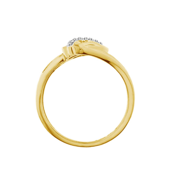 LADIES RING 1/10 CT ROUND DIAMOND 10K YELLOW GOLD