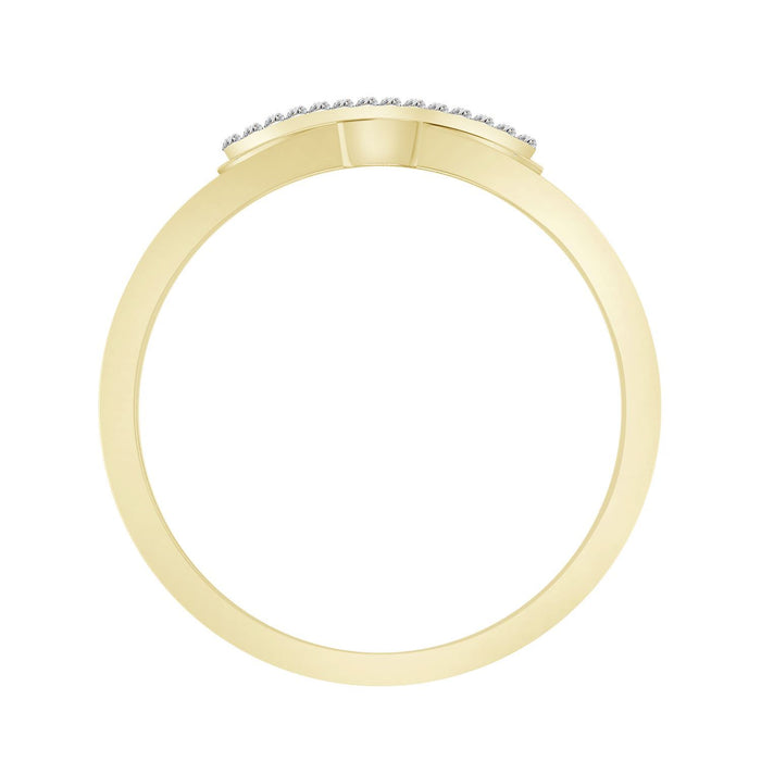 MEN'S RING 0.03 CT ROUND DIAMOND 10K YELLOW GOLD