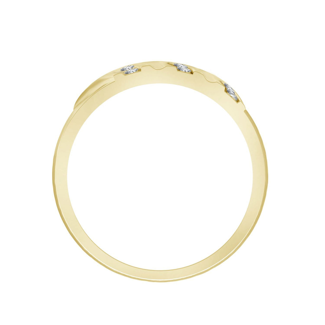 MEN'S BAND 0.03 CT ROUND DIAMOND 10K YELLOW GOLD