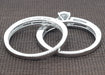 LADIES BRIDAL RING SET 1/3 CT ROUND DIAMOND SILVER