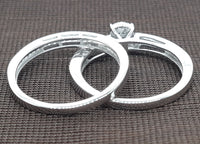 Thumbnail for LADIES BRIDAL RING SET 1/3 CT ROUND DIAMOND SILVER