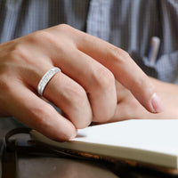 Thumbnail for MEN'S BAND 1/6 CT ROUND DIAMOND 10K WHITE GOLD