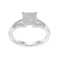 Thumbnail for LADIES BRIDAL RING SET 1/5 CTS ROUND/PRINCESS DIAMOND 10KT WHITE GOLD