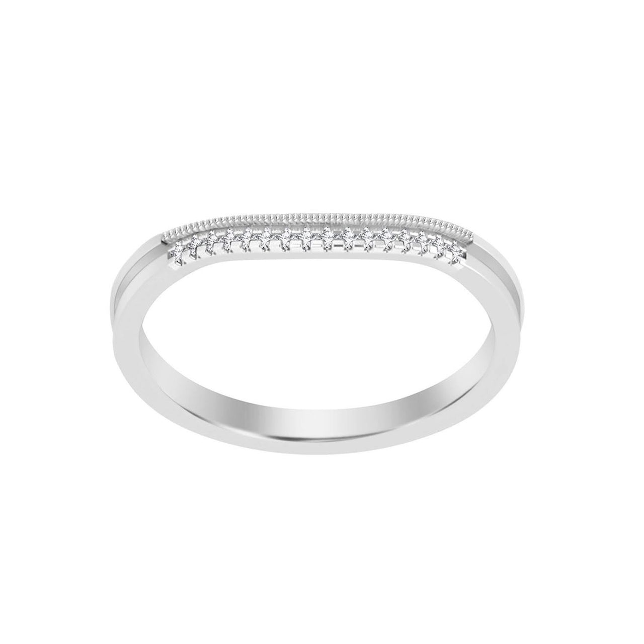 LADIES BRIDAL RING SET 1/5 CTS ROUND/PRINCESS DIAMOND 10KT WHITE GOLD