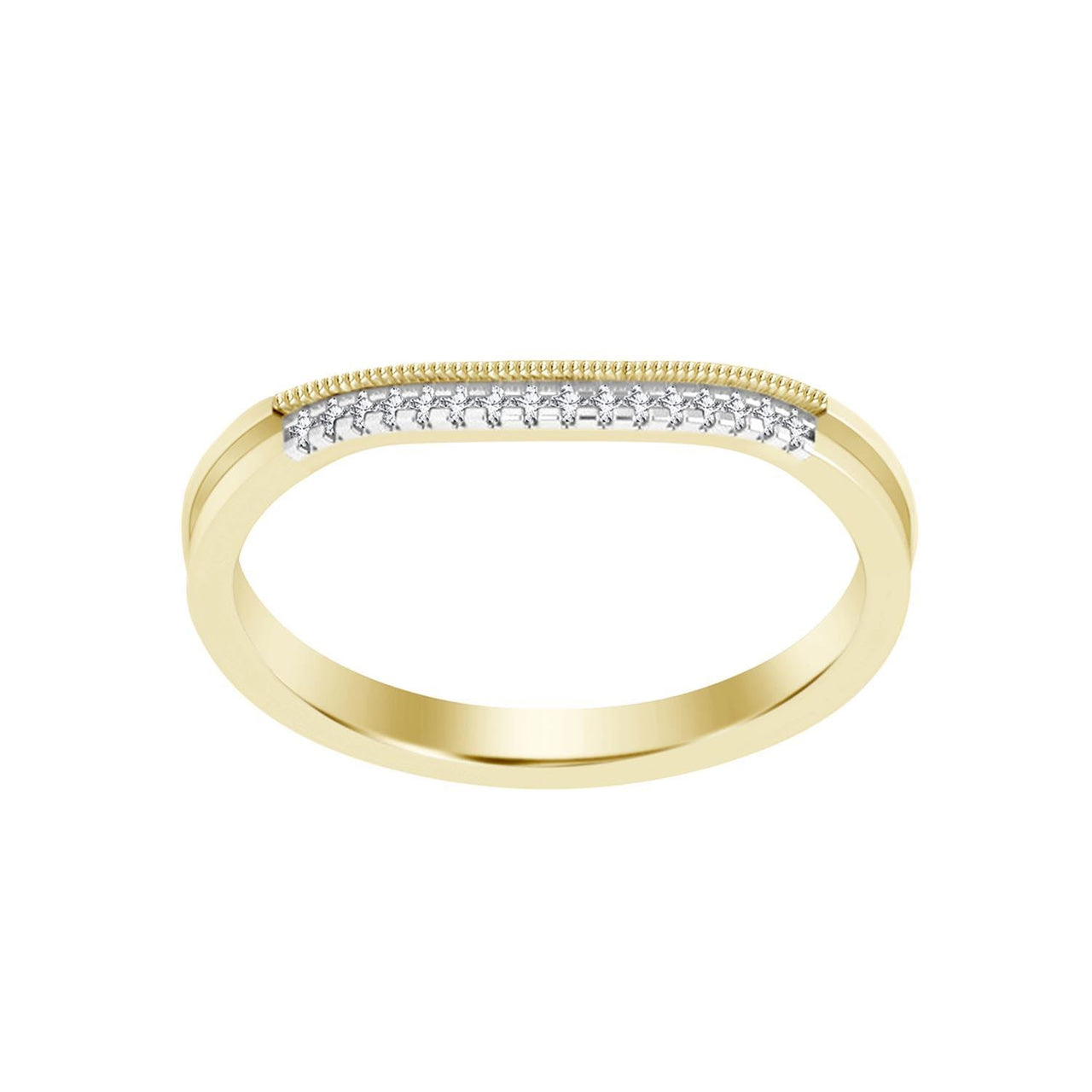 LADIES BRIDAL RING SET 1/5 CTS ROUND/PC DIAMOND 10KT YELLOW GOLD