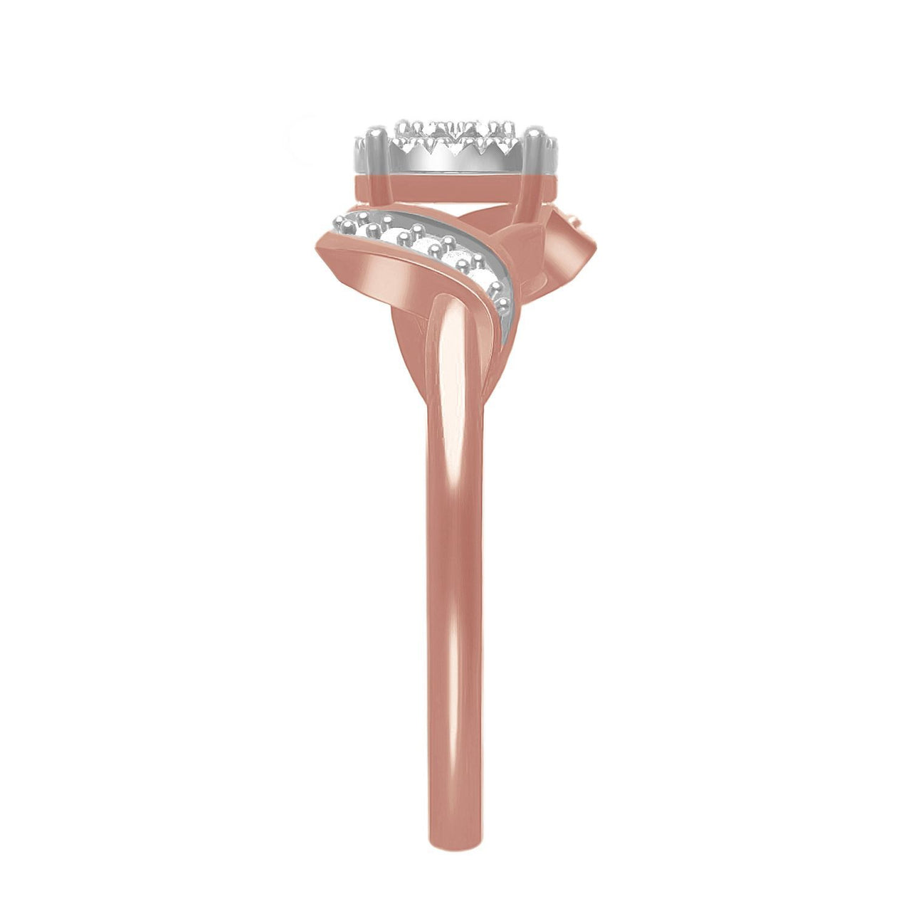 LADIES RING 1/5 CT  ROUND DIAMOND 10K ROSE GOLD