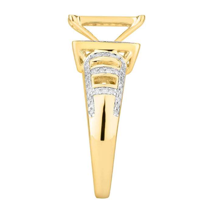 LADIES RING 1/2 CT ROUND DIAMOND 10K YELLOW GOLD