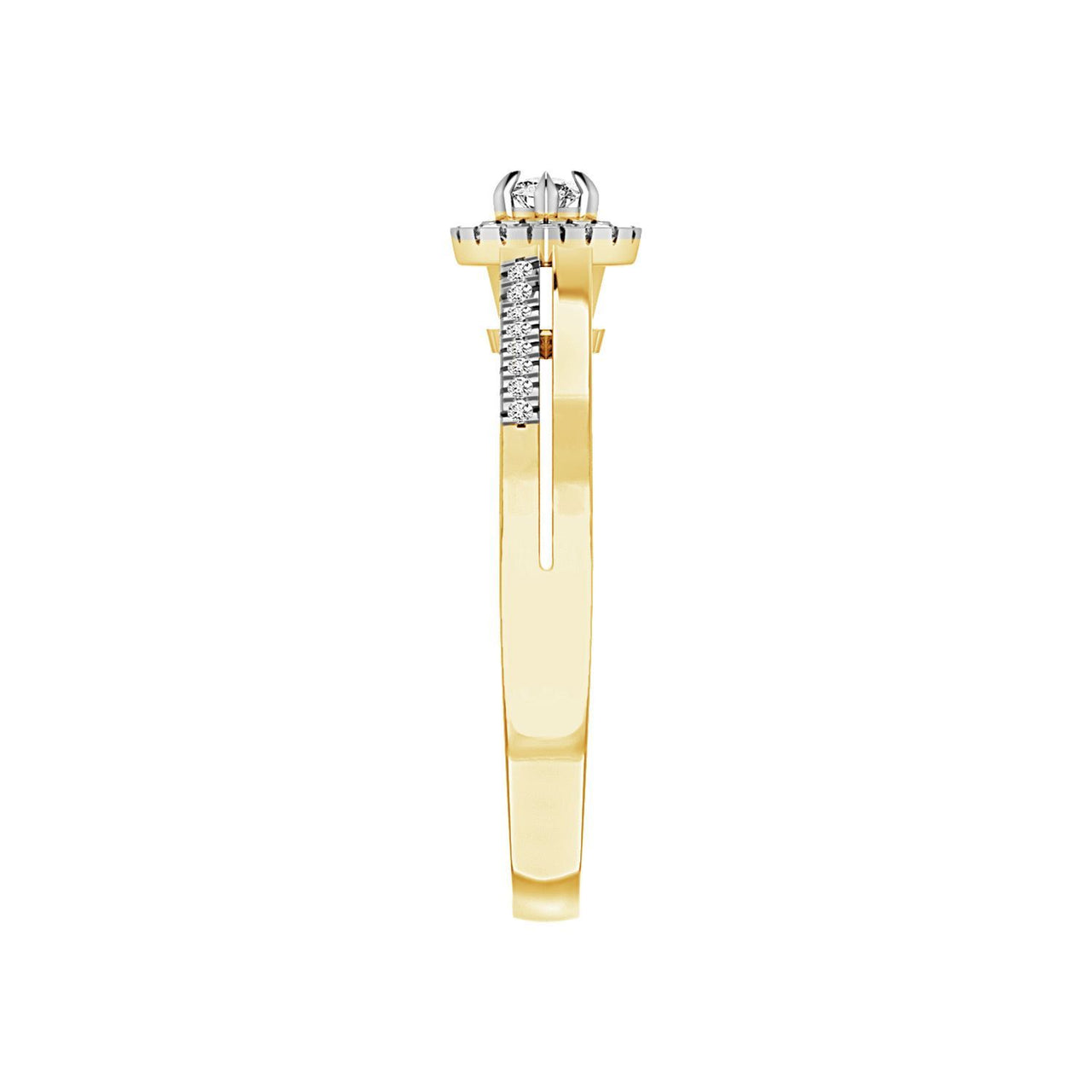 LADIES RING 1/6 CT ROUND DIAMOND 10K YELLOW GOLD