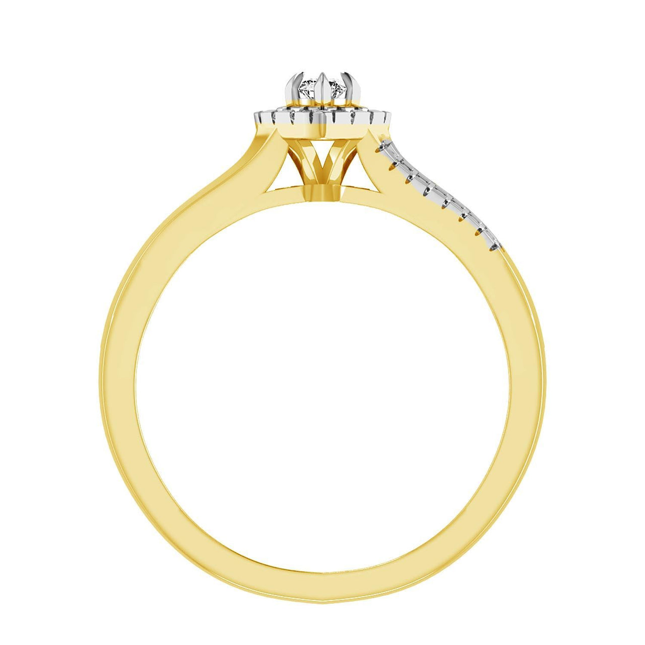 LADIES RING 1/6 CT ROUND DIAMOND 10K YELLOW GOLD