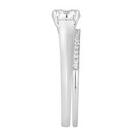 Thumbnail for LADIES BRIDAL RING SET 1/3 CT ROUND DIAMOND 10K WHITE GOLD
