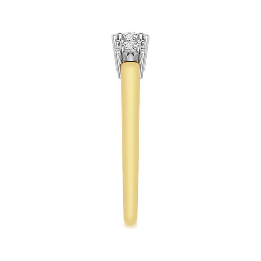 LADIES RING 1/4 CT ROUND DIAMOND 10K YELLOW GOLD