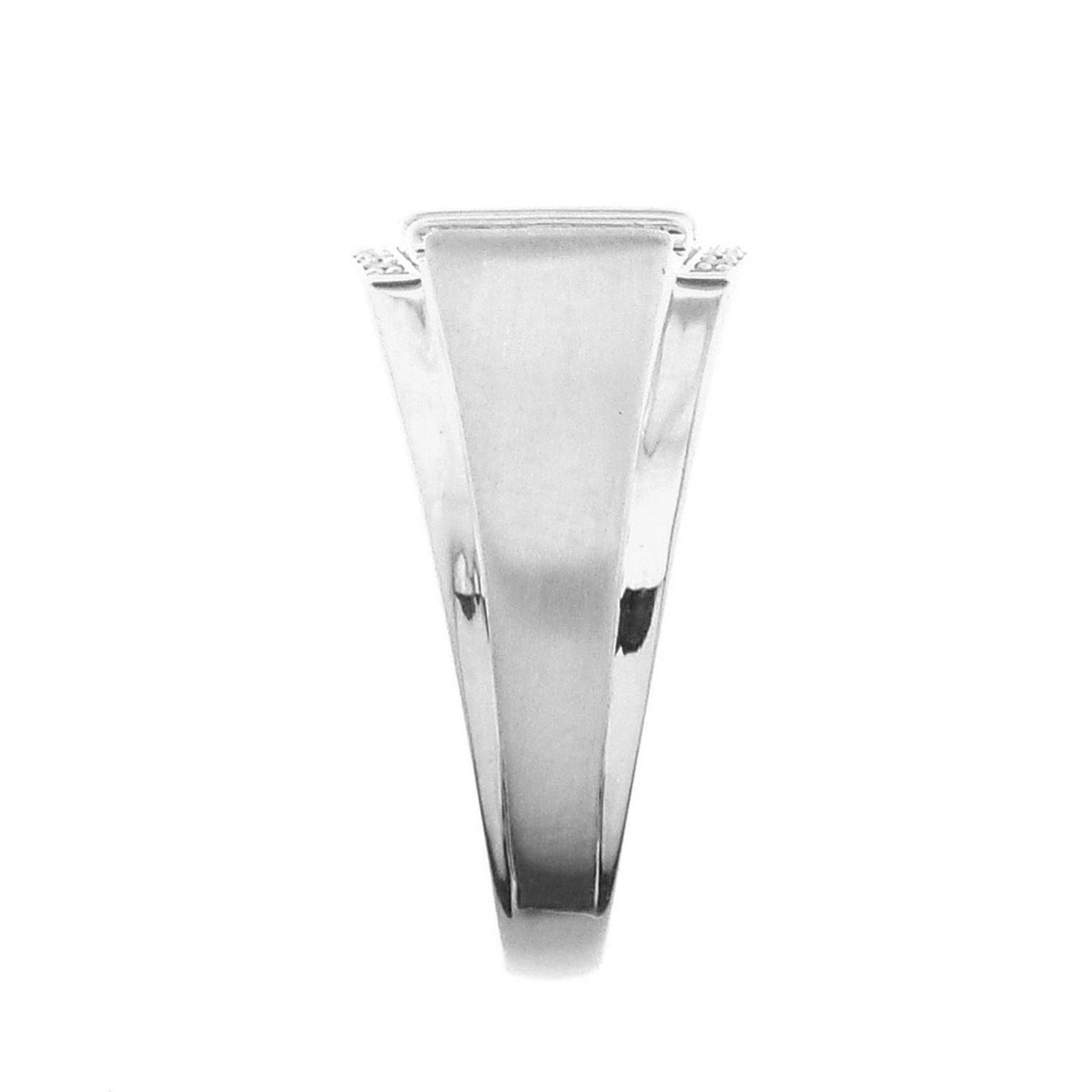 MEN'S RING 1/2 CT ROUND DIAMOND 10K WHITE GOLD