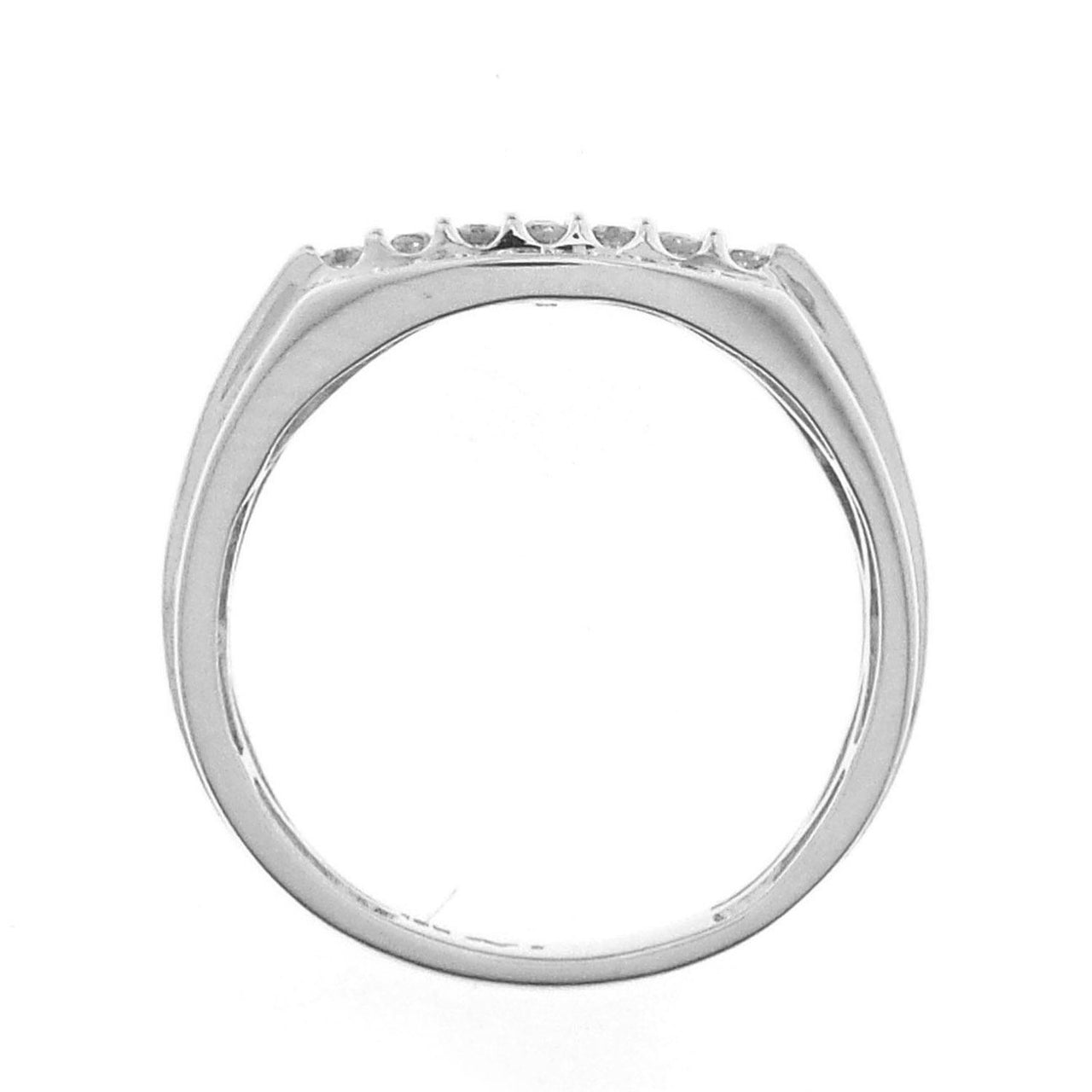 MEN'S RING 1/2 CT ROUND DIAMOND 10K WHITE GOLD