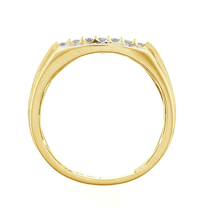 MEN'S RING 1/2 CT ROUND DIAMOND 10K YELLOW GOLD