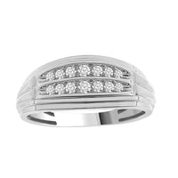 Thumbnail for MEN'S RING 1/4 CT ROUND DIAMOND 10K WHITE GOLD