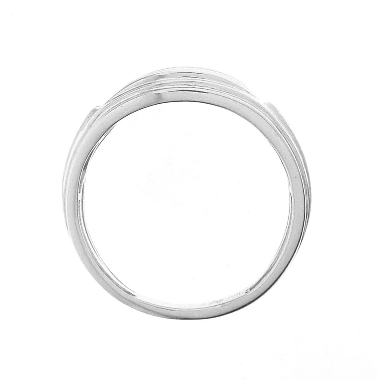 MEN'S RING 1/4 CT ROUND DIAMOND 10K WHITE GOLD