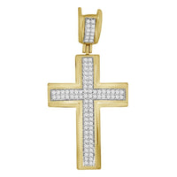 Thumbnail for MEN'S CROSS 1/3 CT ROUND DIAMOND 10K YELLOW GOLD