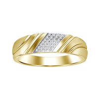 Thumbnail for MEN'S BAND 1/20 CT ROUND DIAMOND 10K YELLOW GOLD