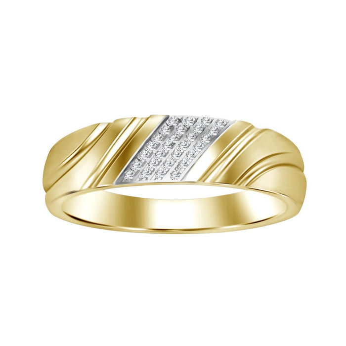 MEN'S BAND 1/20 CT ROUND DIAMOND 10K YELLOW GOLD