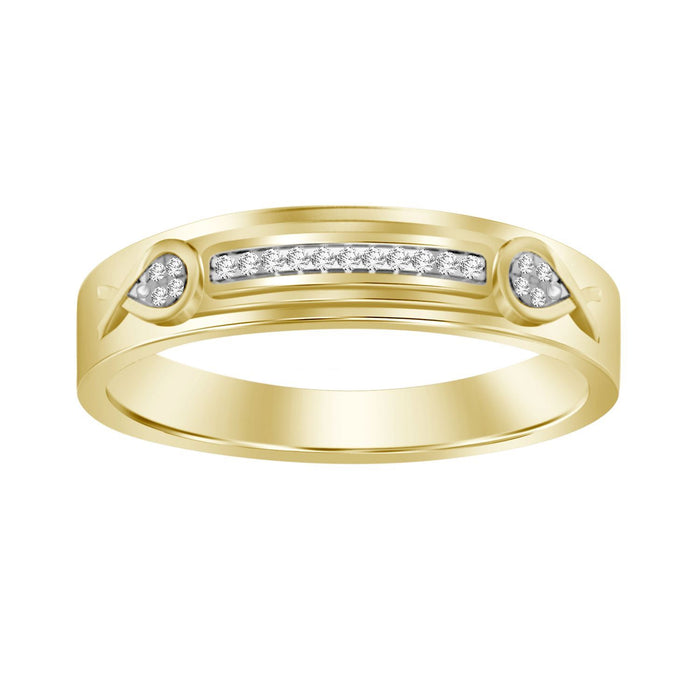 MEN'S BAND 1/20 CT ROUND DIAMOND 10K YELLOW GOLD