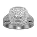 LADIES BRIDAL RING SET 1/10 CT ROUND DIAMOND SILVER