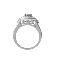 Thumbnail for LADIES BRIDAL RING SET 1/10 CT ROUND DIAMOND SILVER