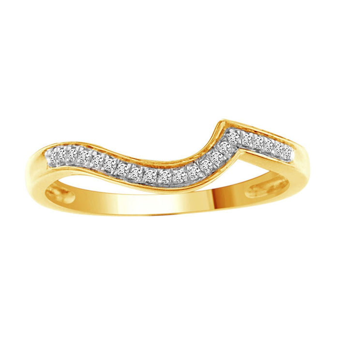 LADIES BRIDAL RING SET 1/4 CT ROUND DIAMOND 10K YELLOW GOLD