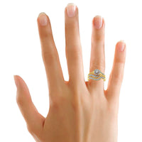 Thumbnail for LADIES BRIDAL RING SET 1/4 CT ROUND DIAMOND 10K YELLOW GOLD