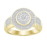 Thumbnail for MEN'S RING 1/4 CT ROUND DIAMOND 10K YELLOW GOLD
