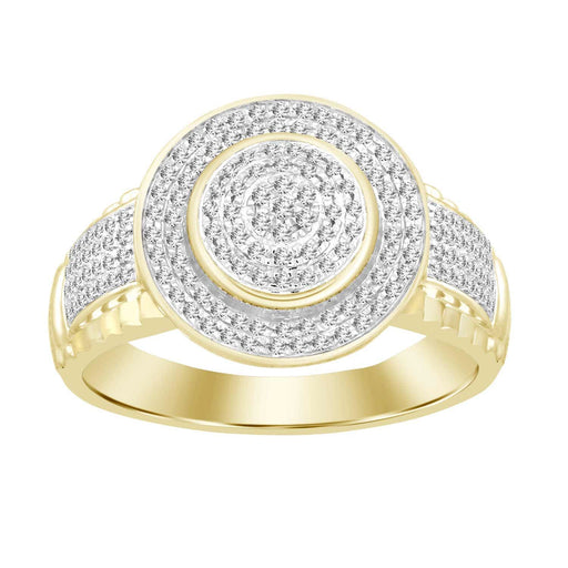 MEN'S RING 1/4 CT ROUND DIAMOND 10K YELLOW GOLD