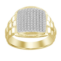 Thumbnail for MEN'S RING 1/4 CT ROUND DIAMOND 10K YELLOW GOLD