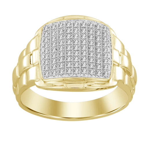 MEN'S RING 1/4 CT ROUND DIAMOND 10K YELLOW GOLD