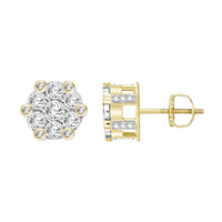 Thumbnail for MEN'S EARRING 1/6 CT ROUND DIAMOND 10K YELLOW GOLD