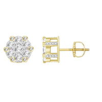 Thumbnail for MEN'S EARRING 1/4 CT ROUND DIAMOND 10K YELLOW GOLD