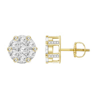 Thumbnail for MEN'S EARRING 1/2 CT ROUND DIAMOND 10K YELLOW GOLD