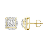 Thumbnail for MEN'S EARRING 1/2 CT ROUND DIAMOND 10K YELLOW GOLD