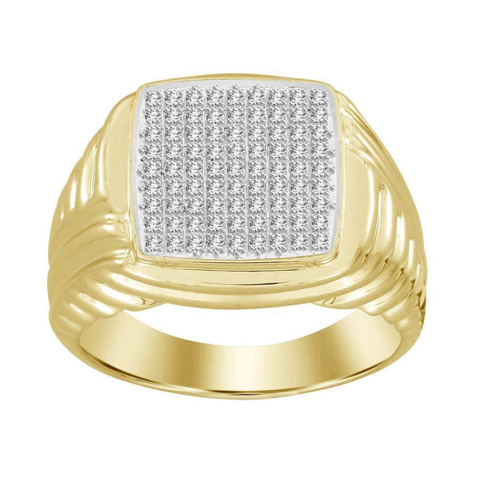 MEN'S RING 1/4 CT ROUND DIAMOND 10K YELLOW GOLD