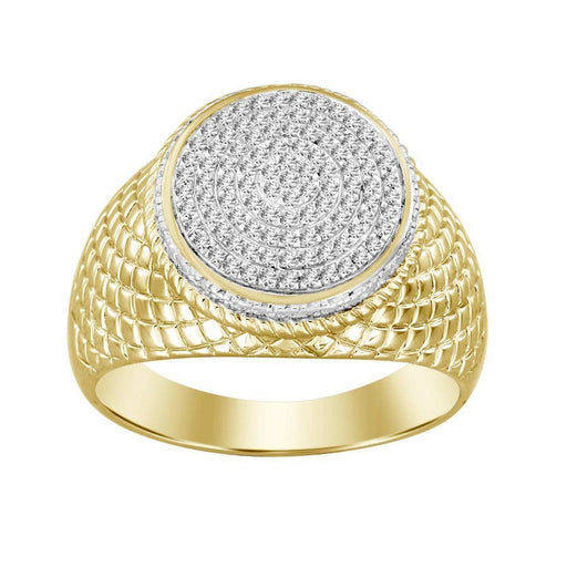 MEN'S RING 1/4 CT ROUND DIAMOND 10K YELLOW GOLD