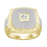 Thumbnail for MEN'S RING 3/4 CT ROUND DIAMOND 10K YELLOW GOLD
