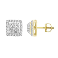 Thumbnail for MEN'S EARRING 1/6 CT ROUND DIAMOND 10K YELLOW GOLD