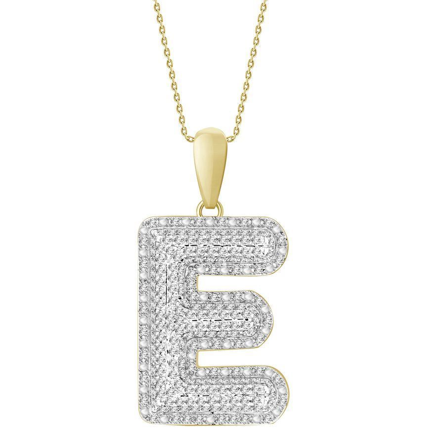 MEN'S PENDANT 3/8 CT ROUND DIAMOND 14K YELLOW GOLD