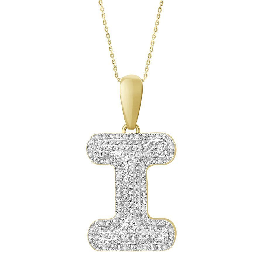 MEN'S PENDANT 3/8 CT ROUND DIAMOND 10K YELLOW GOLD