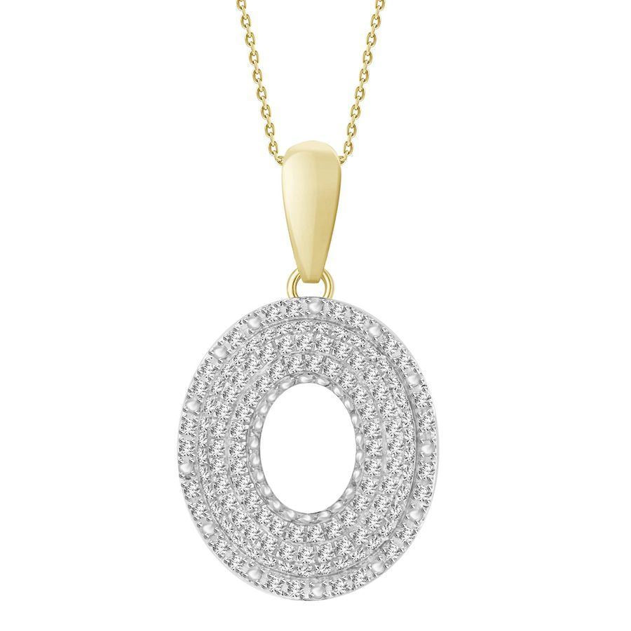 MEN'S PENDANT 3/8 CT ROUND DIAMOND 10K YELLOW GOLD